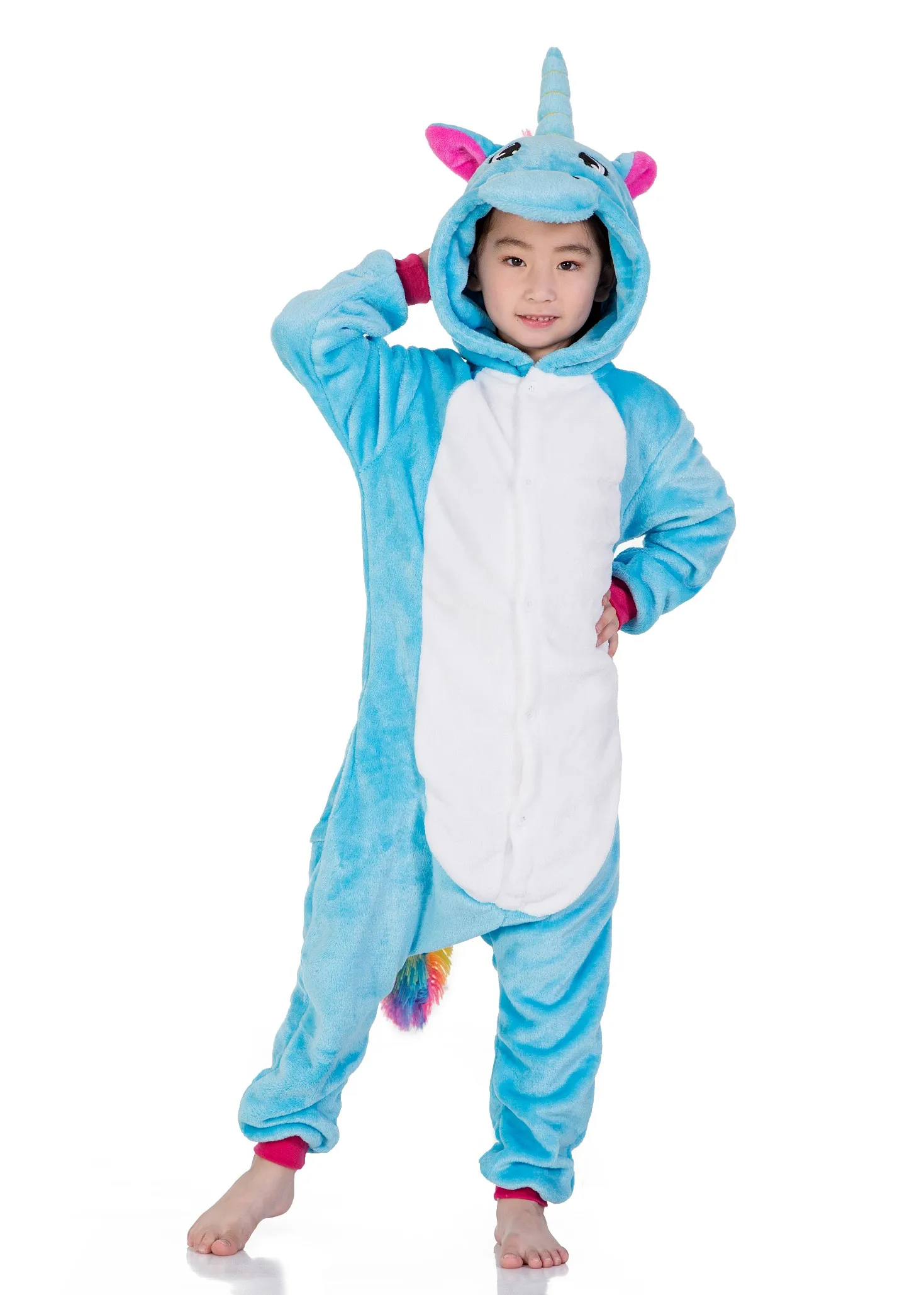 Детские пижамы BIKIRUB Kigurumi, пижамный комплект для мальчиков и девочек, милый единорог, Пегас, животные, Детская Пижама, Фланелевая пижама, одежда для сна