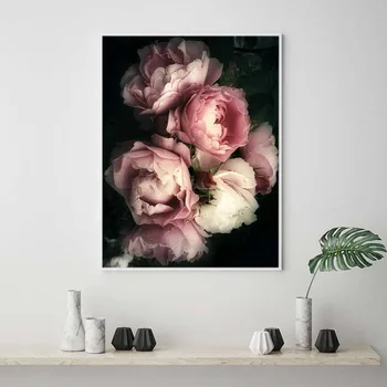 

Posters and Prints Blush Flower Pink Rose Nordic Wall Art Canvas Canvas Painting Picture for Living Room Decor