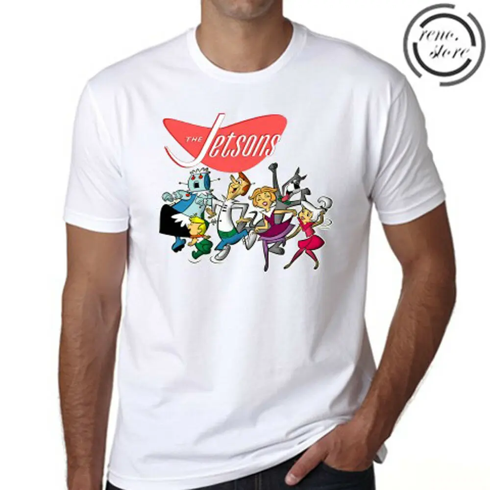 Jetsons мужская белая футболка с логотипом из мультфильма размер S M L XL 2XL 3XL летняя