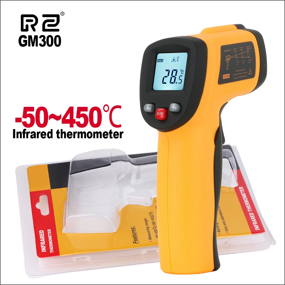 RZ Digital Infrared Thermometer Non Contact Laser Temperature Gun -50-550℃/-58-1022℉ Outdoor Industrial | Инструменты