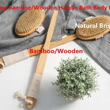 Длинная бамбуковая ручка банная щетка для тела щетина кабана пилинг для тела Массажер Очищающая щетка для кожи с для сухой чистки и душа