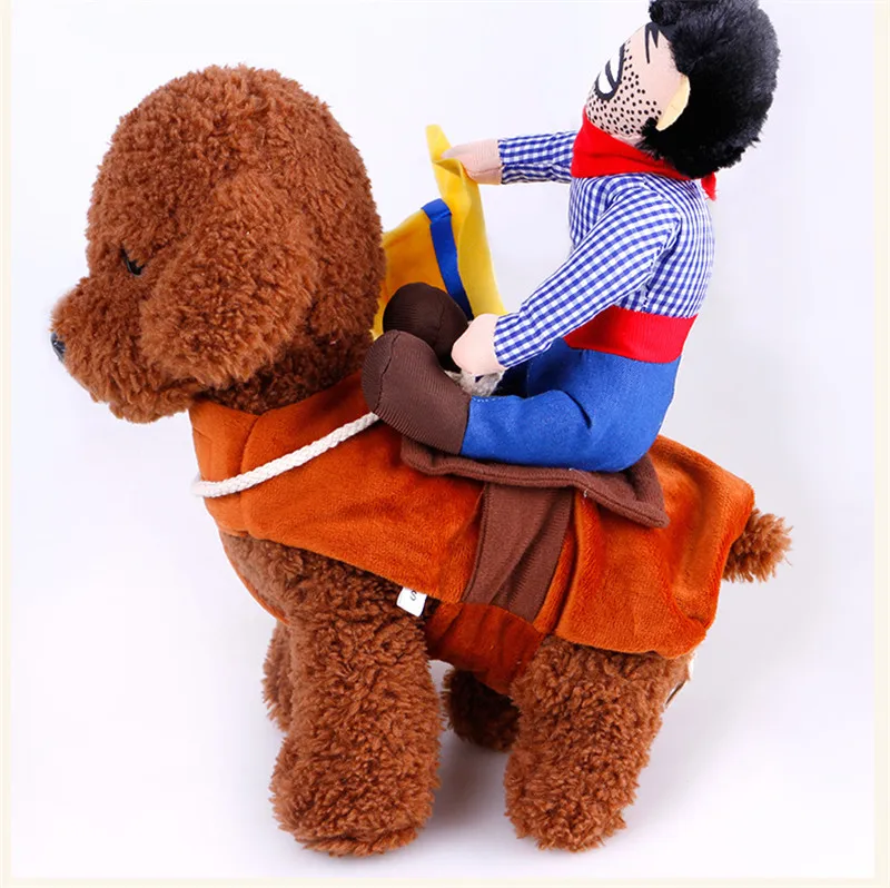 Novelty Dog Costume Funny Crazy Cowboy Cosplay Pet Dog clothes Dressing up Jacket Chihuahua Yorkshire Poodle Cowboy Dog Clothing  5