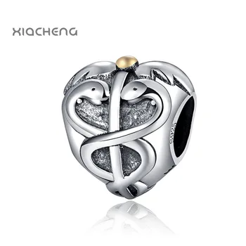 

Diy Silver Color Beads Charms Fashion Two Snakes Wrapped Beads for Women Original Pandora Charm Bracelet & Bangle YBD272
