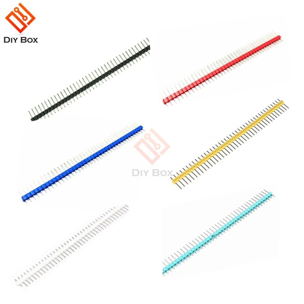 

10Pcs Single Row Male Pin Header 40Pin 2.54mm Straight Pin Header Strip Connector for PCB Board DIY Soldering Welding
