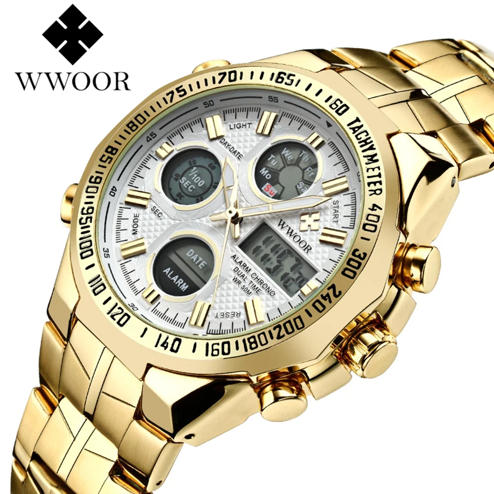 

WWOOR Wrist Watch Men Top Brand Luxury Famous Male Clock Quartz Watch Wristwatch Quartz-watch Relogio Masculino WR8019J-White