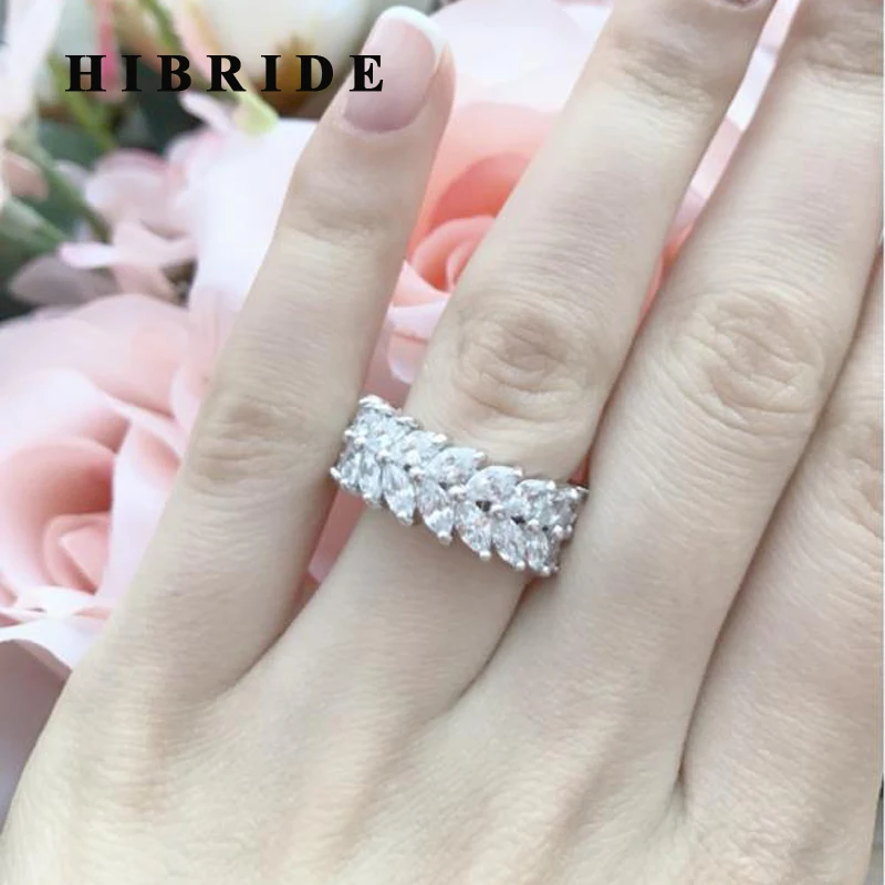 Женское кольцо HIBRIDE из Дубая с кубическим цирконием ААА подарок для помолвки R-180 |