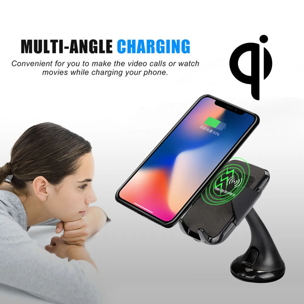 Car Fast Wireless Charger For iPhone X 8 Plus Quick Charging Phone Holder Samsung S9 S8 Kablosuz Sarj Carregador | Мобильные