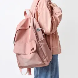 Винтажный рюкзак для ноутбука для женщин, однотонный Школьный черный рюкзак для девочек-подростков с usb-портом для зарядки, модный розовый