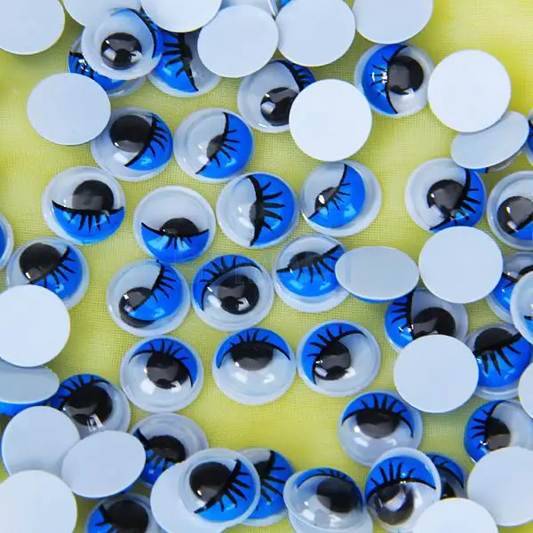 Buy Plastic Movable Wiggly Eyes With Eyelash 8mm Blue