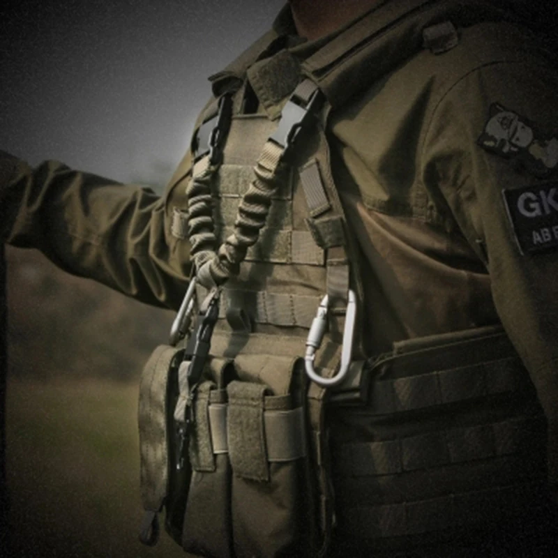 Ceny Uprząż do karabinu Quick Release pojedynczy punkt Bungee Plate Carrier regulowany pasek na broń taktyczną plecak na klatkę piersiową pojedyncza uprząż do karabinu