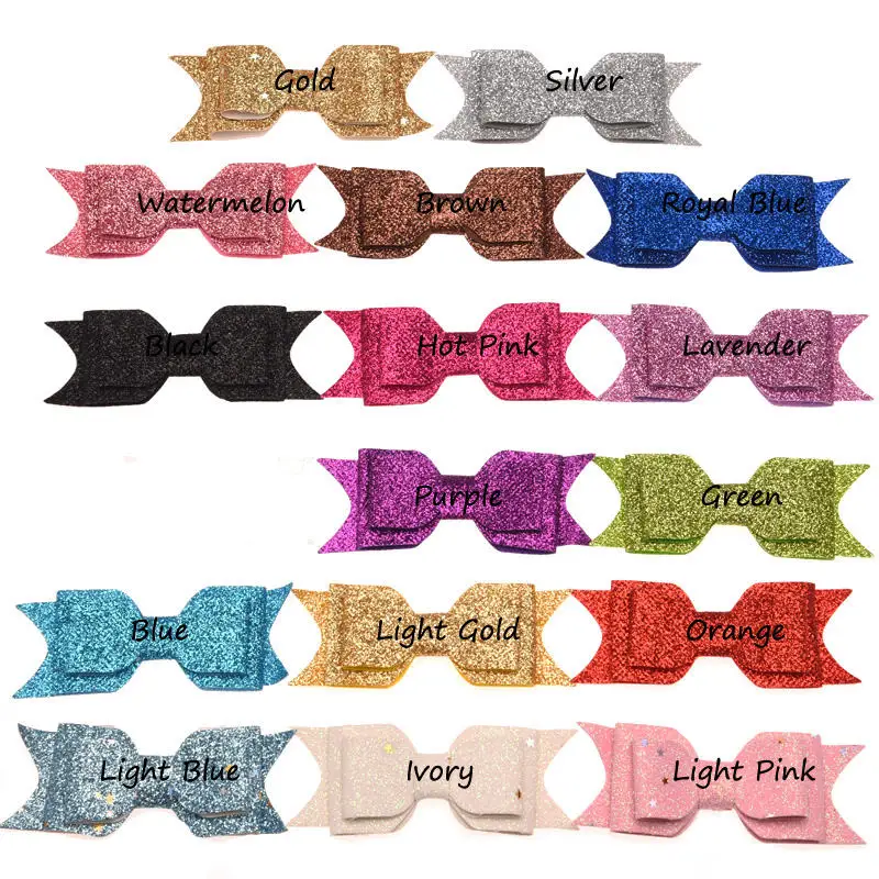 

16PCS Glitter Bow Hair Accessories Star Print Bowknot Flower No Hair clip Boutique Bow DIY Flower Accessory Fashion Headwe