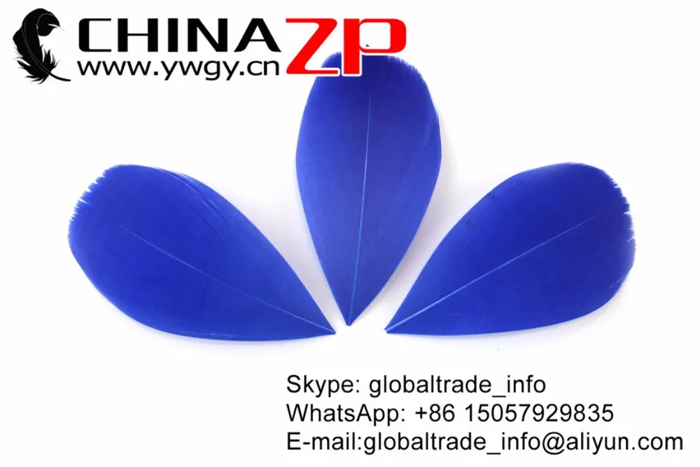 Royal Blue Trimmed Goose Feathers Jewerlry DIY Decorations (4)