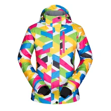 Лыжная куртка Для женщин На зиму; высокого качества лыжные одежда толстые теплые Водонепроницаемый и ветрозащитная куртка для сноуборда и лыжного спорта