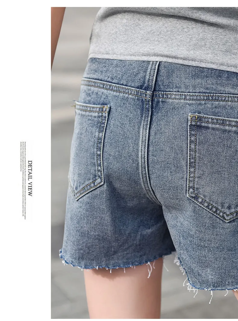 Новые шорты для беременных женщин с подъемом желудка новые летние модные свободные джинсовые шорты больших размеров