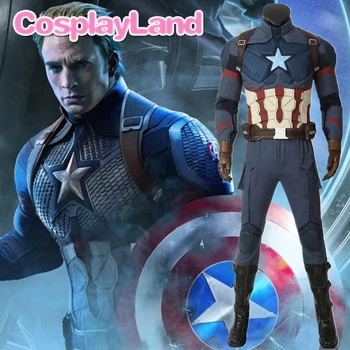 

Avengers 4 Endgame Captain America Cosplay Costume Full Set Outfit Captain America Steve Rogers Superhero Jumpsuit Custom Made