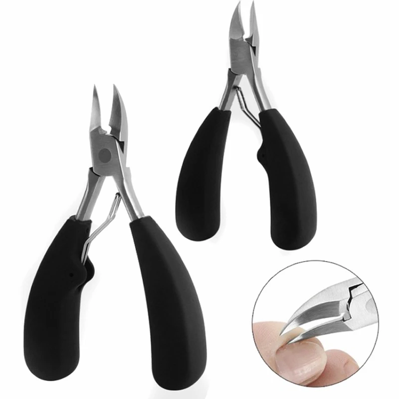 2018XIN/1pcs Black Toe Nail Clipper Stainless Steel Tongs Pliers For