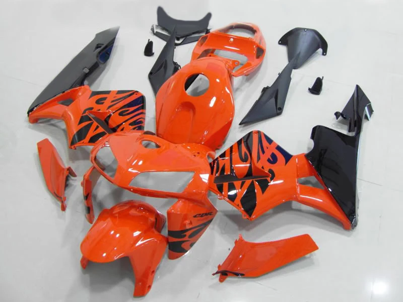 

Motorcycle Fairing kit for HONDA CBR600RR F5 05 06 CBR 600RR 2005 2006 cbr600rr ABS Flames orange black Fairings set+7gifts HJ03