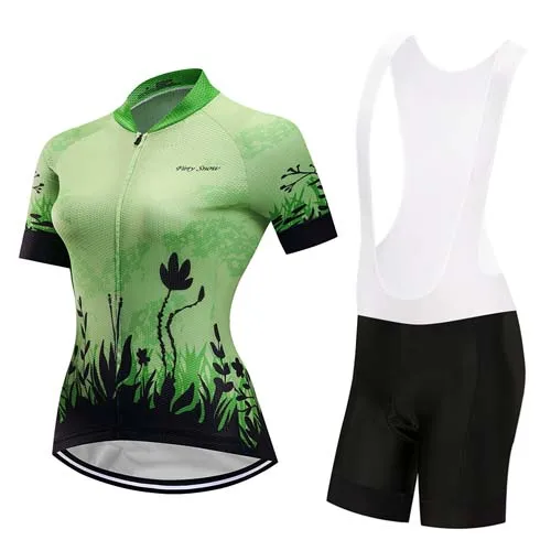 Дышащий комплект из Джерси для велоспорта, Летняя женская одежда с коротким рукавом для велоспорта, облегающий костюм, комплект одежды для велоспорта, платье, одежда для велоспорта - Цвет: jersey and pants 5