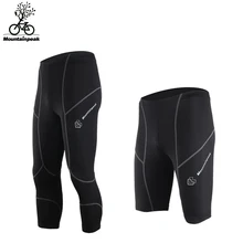 Мужские штаны для бега, Капри, укороченные колготки, мужские шорты для фитнеса, черные быстросохнущие компрессионные штаны для спортзала, Размеры s-XXL MP043