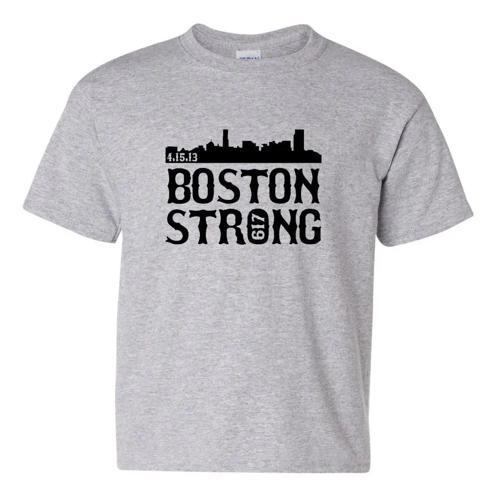 Boston Strong 617 City Skyline Novelty Youth Kids T-Shirt Tee