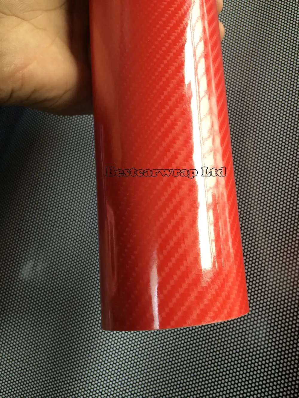 5D RED Carbon fibre wrap film with air free shiny wrapping 3m (2)
