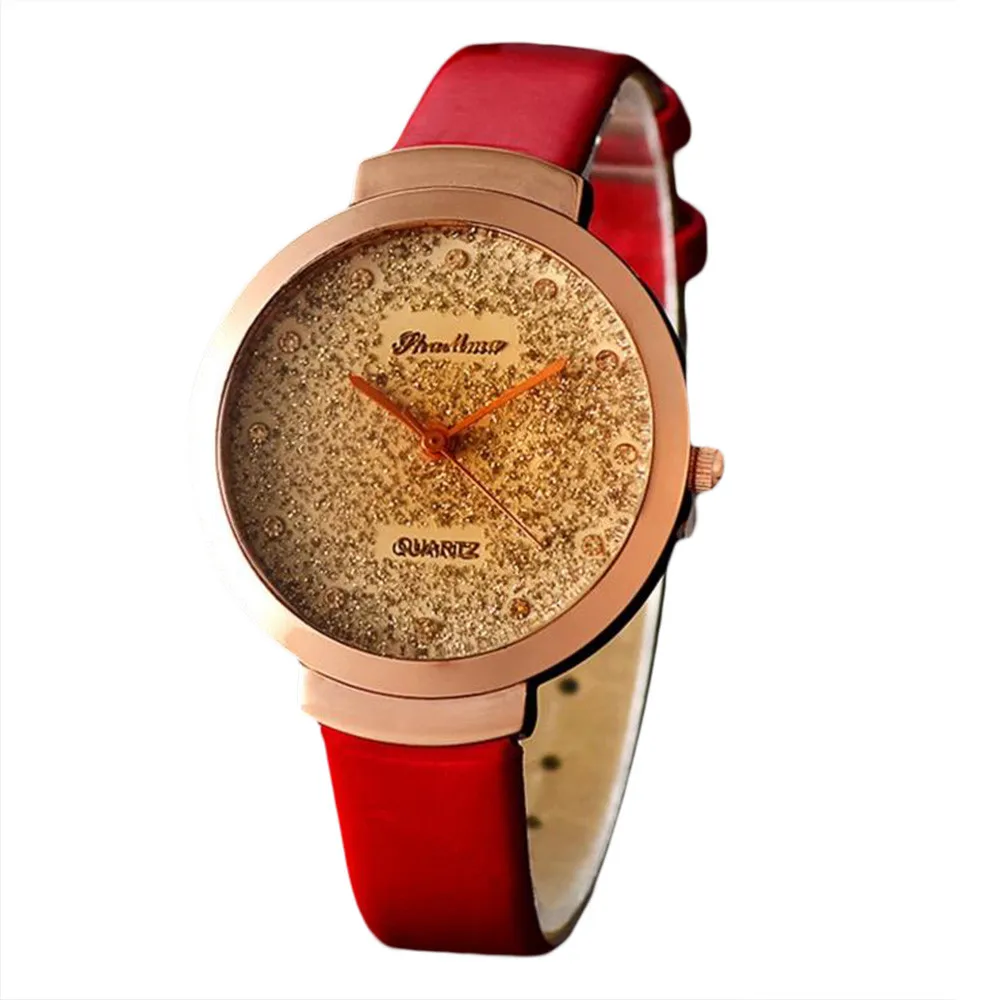 

Women's Watch Fashion Shamma Women Mens Stainless Steel Leather Retro Roman Quartz Analog Wrist Watch Female Watches #50