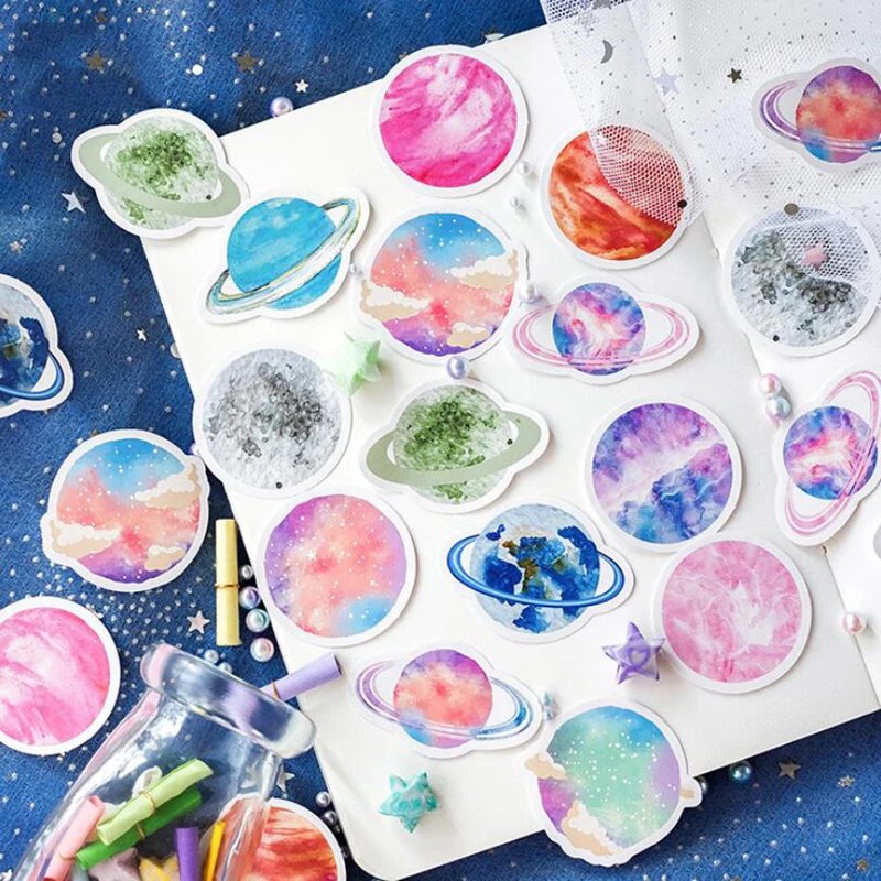 

45Pcs/lot Planet mini Paper Sticker decoration Journal Sticker DIY craft Diary Scrapbooking Planner kawaii label Sticker