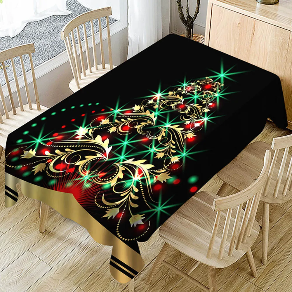Christmas Tablecloth Polyester Dustproof Waterproof Table Cover New