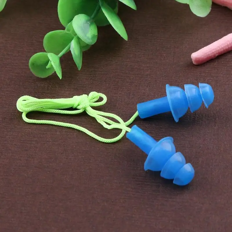 Silicone Soft Ear Plugs with Rope Earplugs Swimming Colorful Earplugs for Water Sports Swimming Accessories