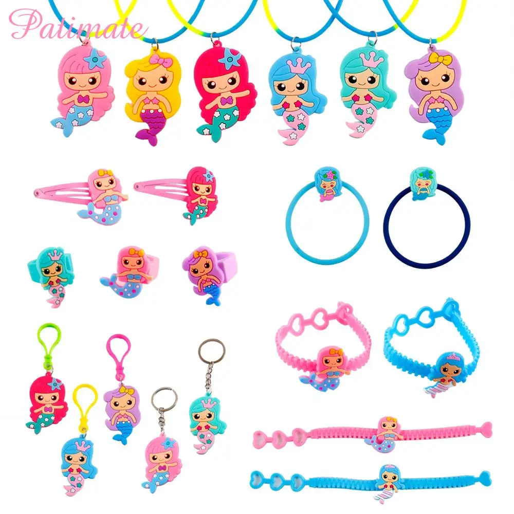 

PATIMATE Kids Party Favors Unicorn Party Supplies Birthday Decorations Mermaid Necklace KeyChain Dinosaur Party Baby Shower Gift