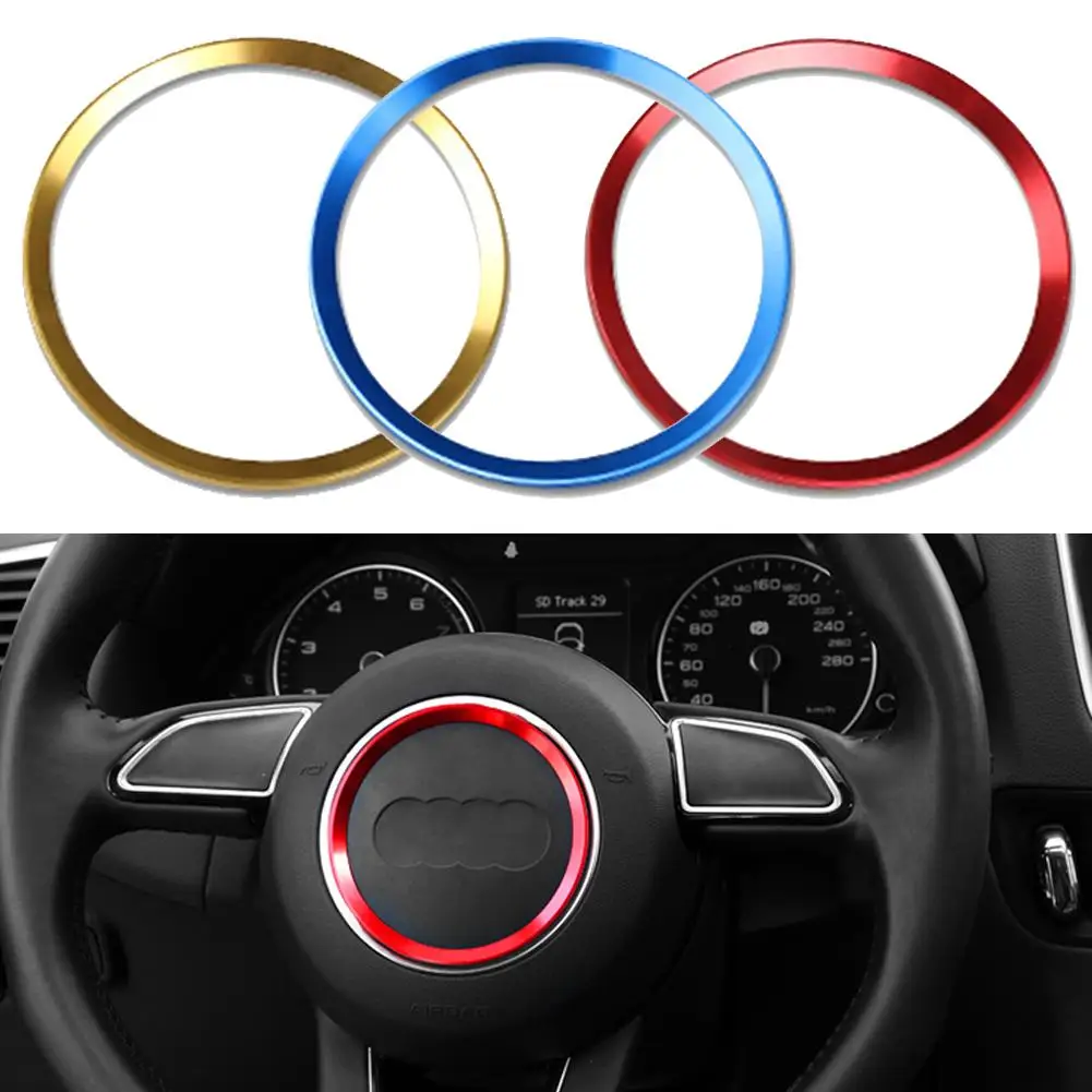

Aviation alloy Car Steering wheel decoration ring sticker logo Decals Car styling for A3 A4 A5 A6 A7 A8 TT S7 Q3 Q5 Q7
