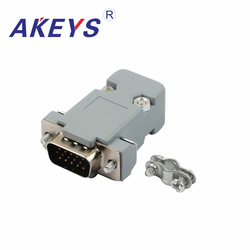 4 шт. интерфейс VGA DB15 Pin три ряда Синий ядро мужской VGA интерфейс адаптера серый пластиковый корпус