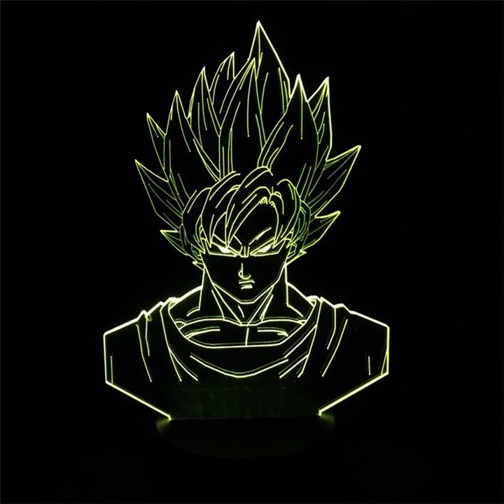 Мультфильм 3D светодиодный светильник Dragon Ball Супер Saiyan God Son экшен-фигурка Гоку настольная лампа 7 цветов ночник для мальчиков Рождественский подарок Лава - Испускаемый цвет: God Goku