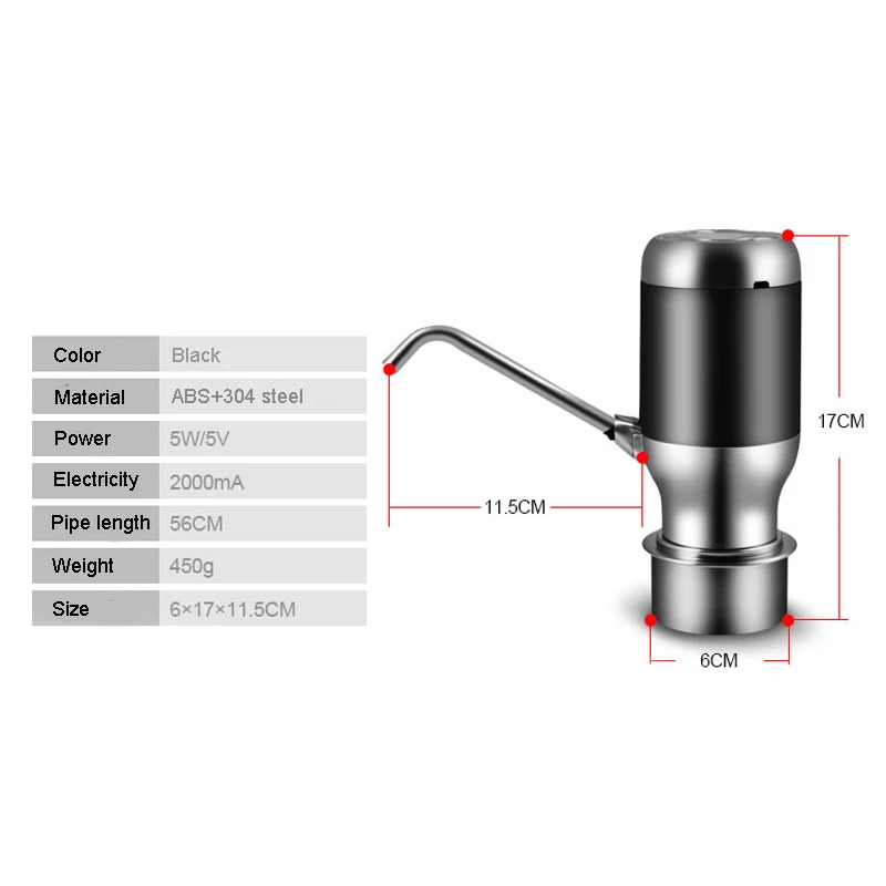 Автоматический водный насос Диспенсер Электрический портативный галлон питьевой воды дозатор для бутылки зарядка через usb насос для питьевой воды