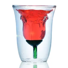 Креативная розовая стеклянная чашка День Святого Валентина двойное стекло красное вино бокал вино пивное стекло