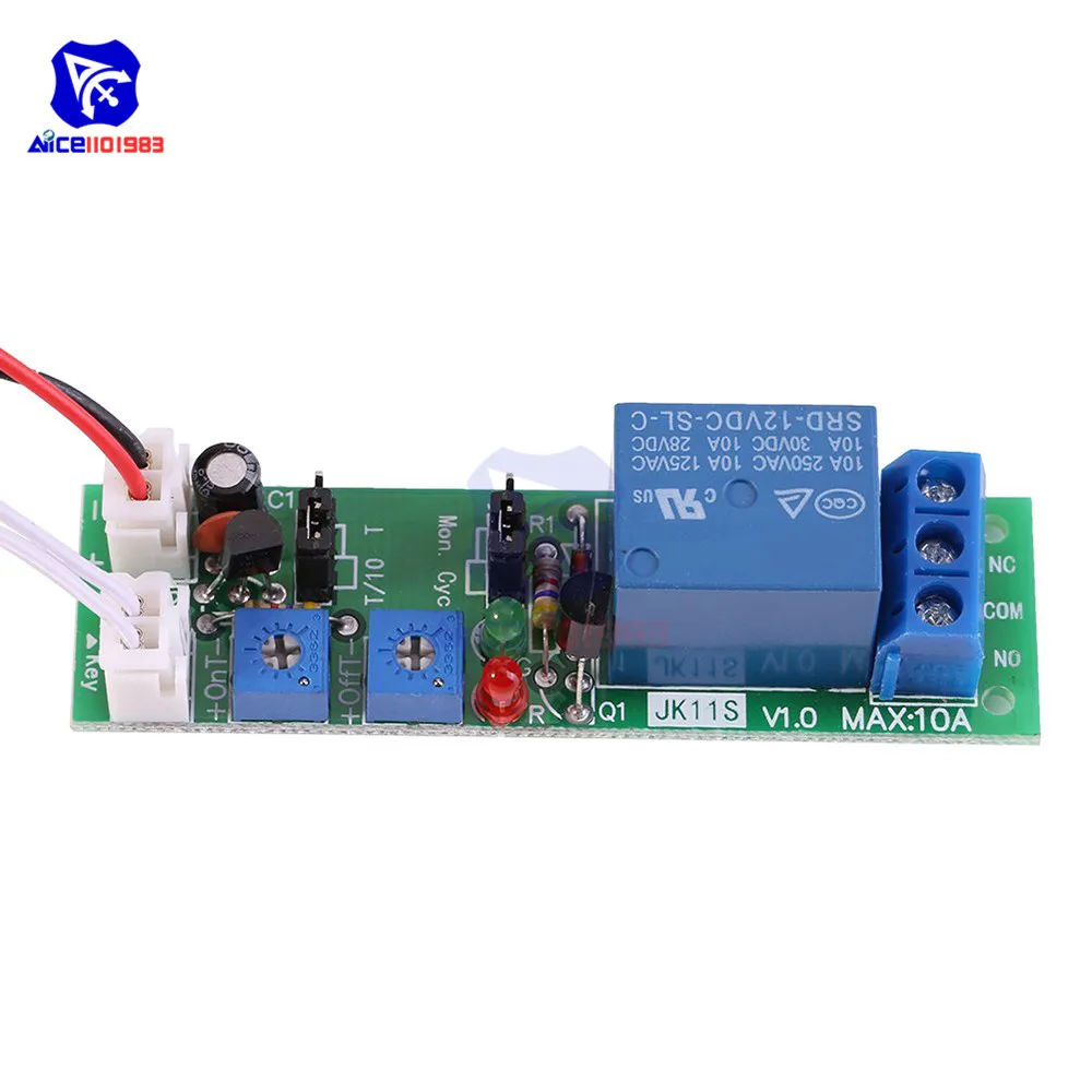

Timer Delay Relay Shield DC 12V Adjustable Cycle Timer Circuit On/Off Switch Delay Relay Module 0-120 Minutes