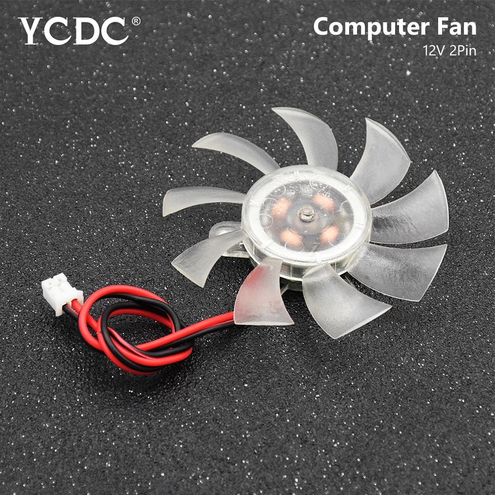 

Transparent 12V 2 Pin 9 Blades PC VGA Video Graphics Card Heatsink Cooler Cooling Fan 55 X 10 Mm Computer Replacement Fans