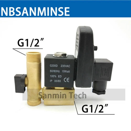 NBSANMINSE SR--15 электронный сливной клапан G1/2 1.6Mpa выпускной клапан сливное отверстие воды клапан DC24V AC220V высокое качество