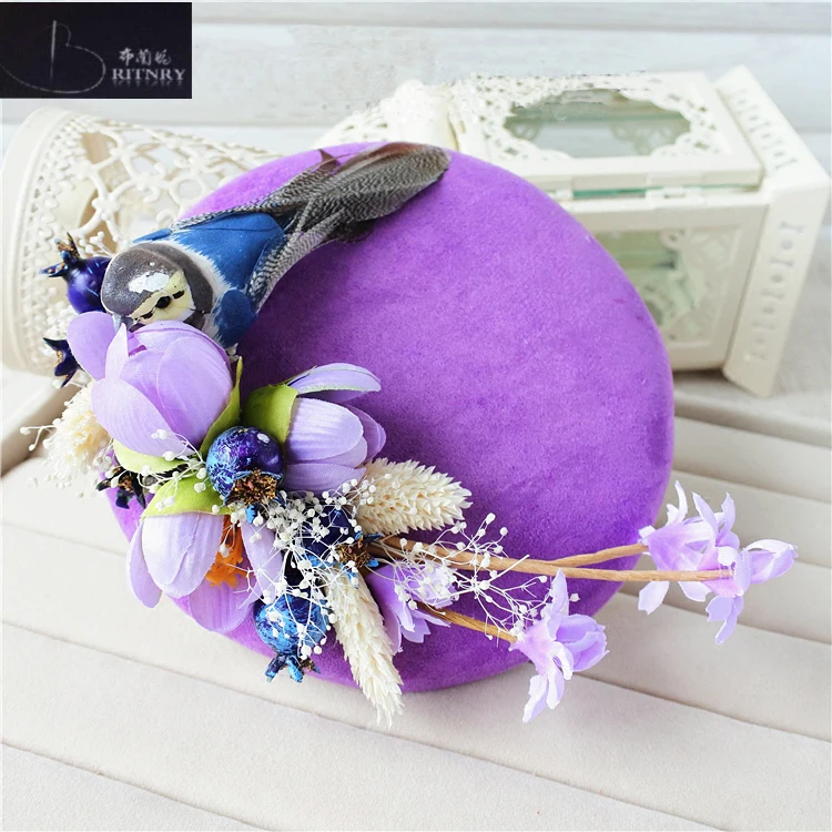 Винтажная Свадебная шляпка с цветочным узором для свадебной вечеринки, женская шляпа, свадебные аксессуары