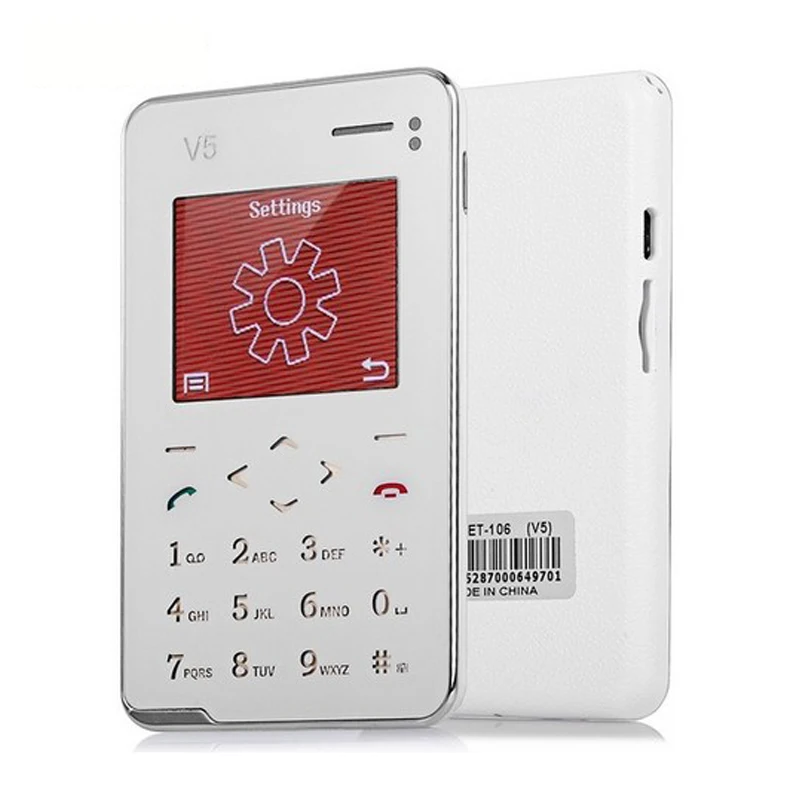 Multifunctional AEKU V5 6.9 mm Ultra Thin Card Phone Touch Keyboard Quad Band Multi languages Pocket Cell Phone PK AEKU M5