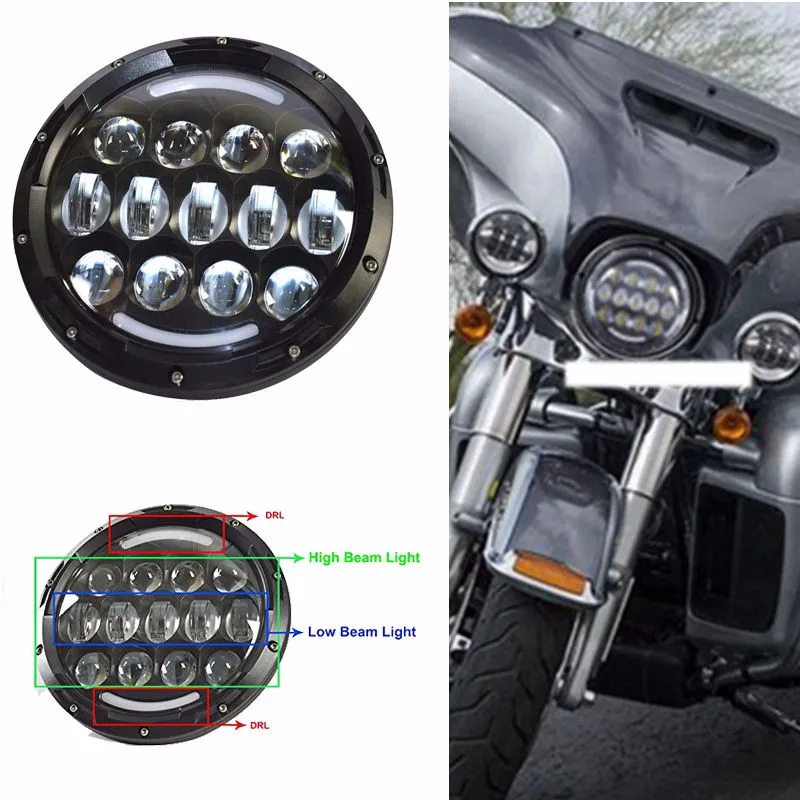 78W CREE 7 inch LED Headlight for Haley Davidson motorcycle Daymaker Style