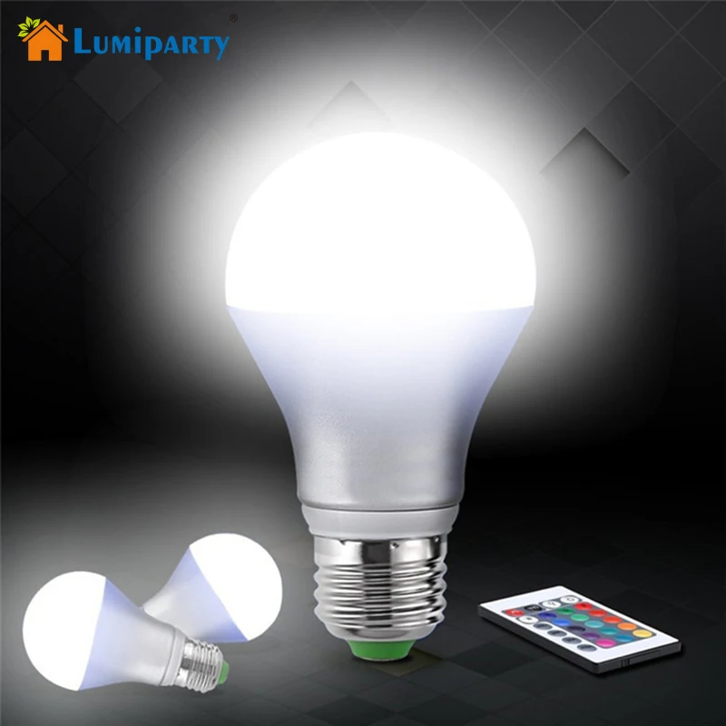 Lumiparty светодиодная RGB лампа E27 5 Вт Светодиодная смена 16 цветов с регулируемой