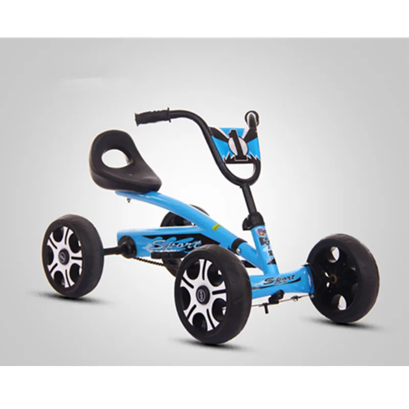 Ножная педаль Go Kart, детская игрушка на машине, 4 колеса, велосипед, нажимной велосипед для мальчиков и девочек 2-6 лет, подарки на день рождения, для активного отдыха - Цвет: Синий