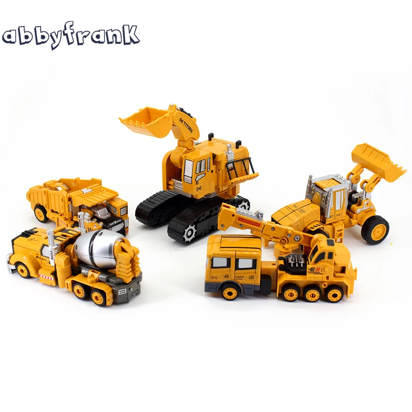 

Abbyfrank Engineering Transformation Car Toy 2 in 1 Metal Alloy Construction Vehicle Truck Assembly Robot Car Kid Toys Boys Gift