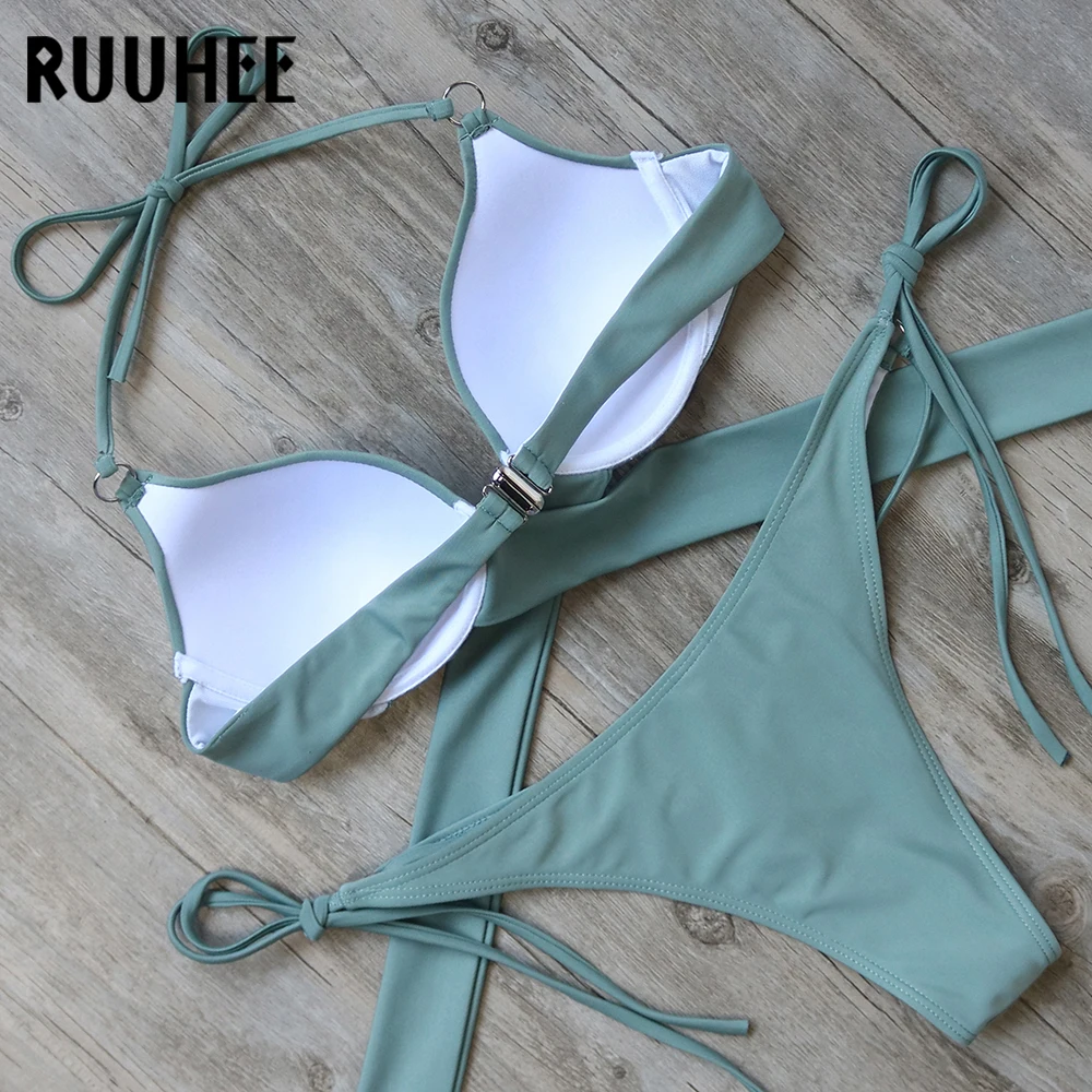RUUHEE New Bikini Swimwear Women Swimsuit Bikini Set Push Up Bathing Suit 2019 Sexy Cross Strap Beachwear Women's Swimming Suit