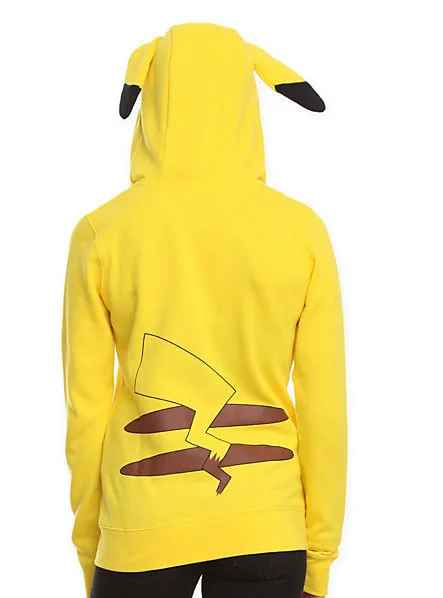 Толстовки с капюшоном Pokemon sudaderas mujer, костюм с принтом Pokemon Face Пикачу Тоторо, толстовка на молнии с капюшоном