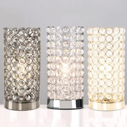 

YOOK 2018 LED Table Lamp Crystal Table Lamp Bedroom for Study Wrought Iron Table Lamp E14 110V 220V