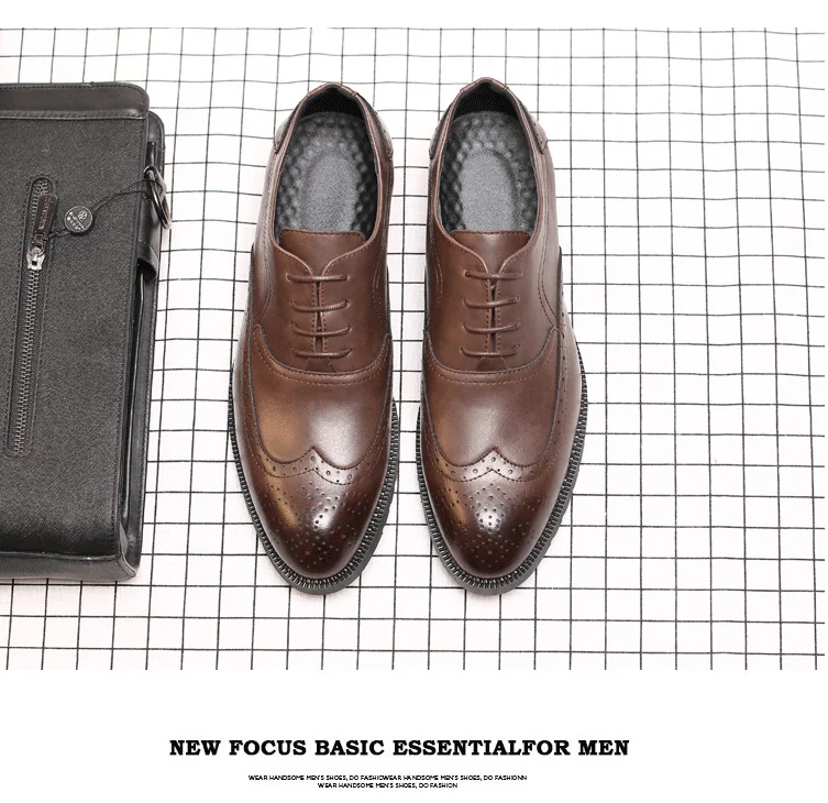 Модные мужские туфли-оксфорды из мягкой черной кожи, Бизнес обувь Высокое качество Для Мужчин's повседневная обувь A149