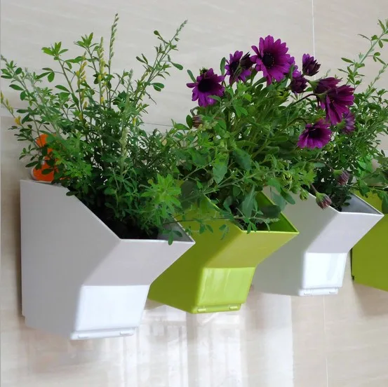 Wall Hanging Garden Flower Pots Basket Green Plant Flowerpot Planter Wall Hanging Garden Flower Pots Basket Green Plant Flowerpot Planter White And Plastic Living Room Home Decor Bonsai In Planters From