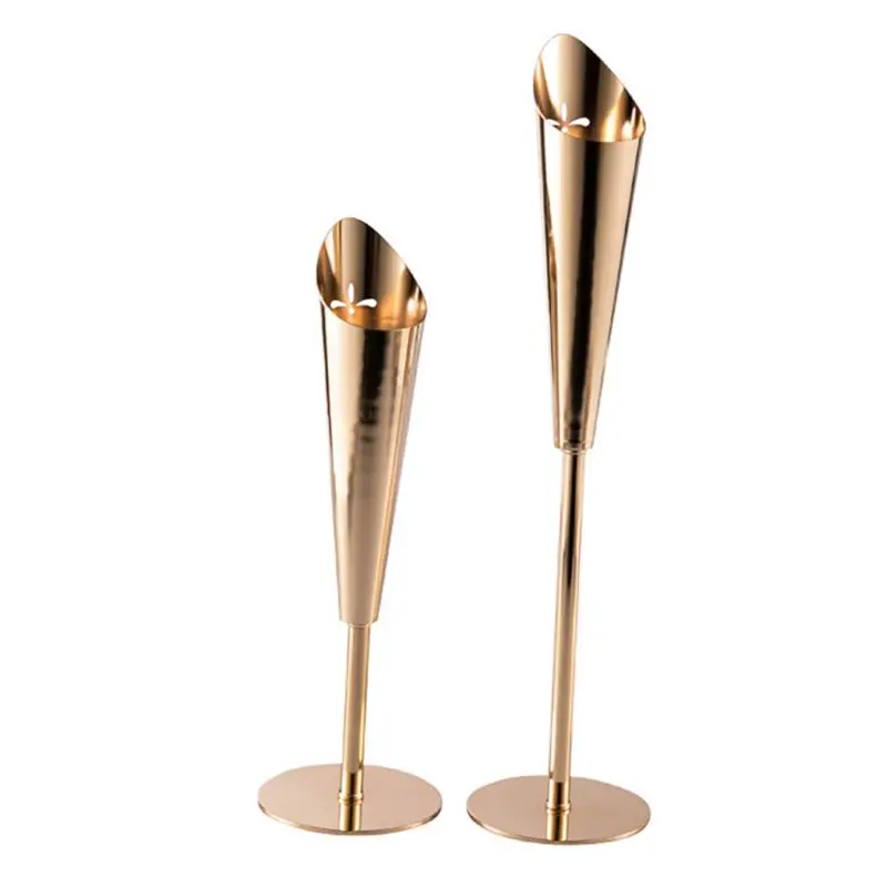 

European Style Gold Metal Candle Holder Wedding Decoration Bar Party Home Decor Candlestick